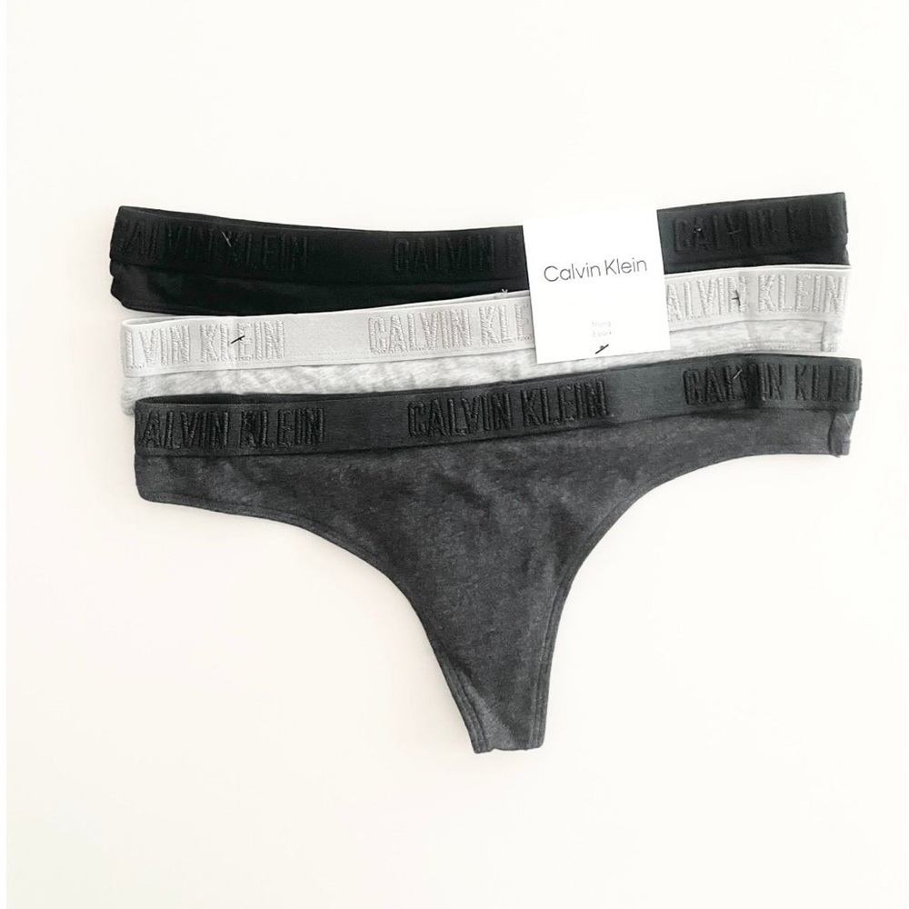 Calvin Klein Monochromatic Thong 3 Pack - Picture 4 of 6